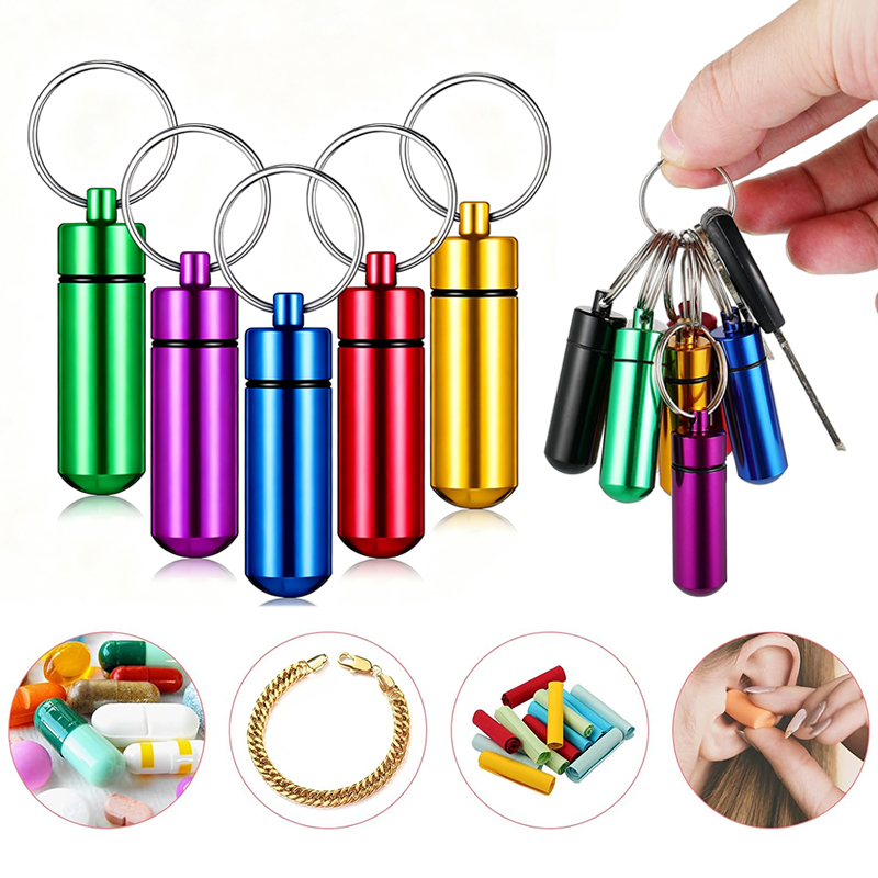 Edc Pill Carry - 1/5PCS Mini Porta-Pílulas de Alumínio com