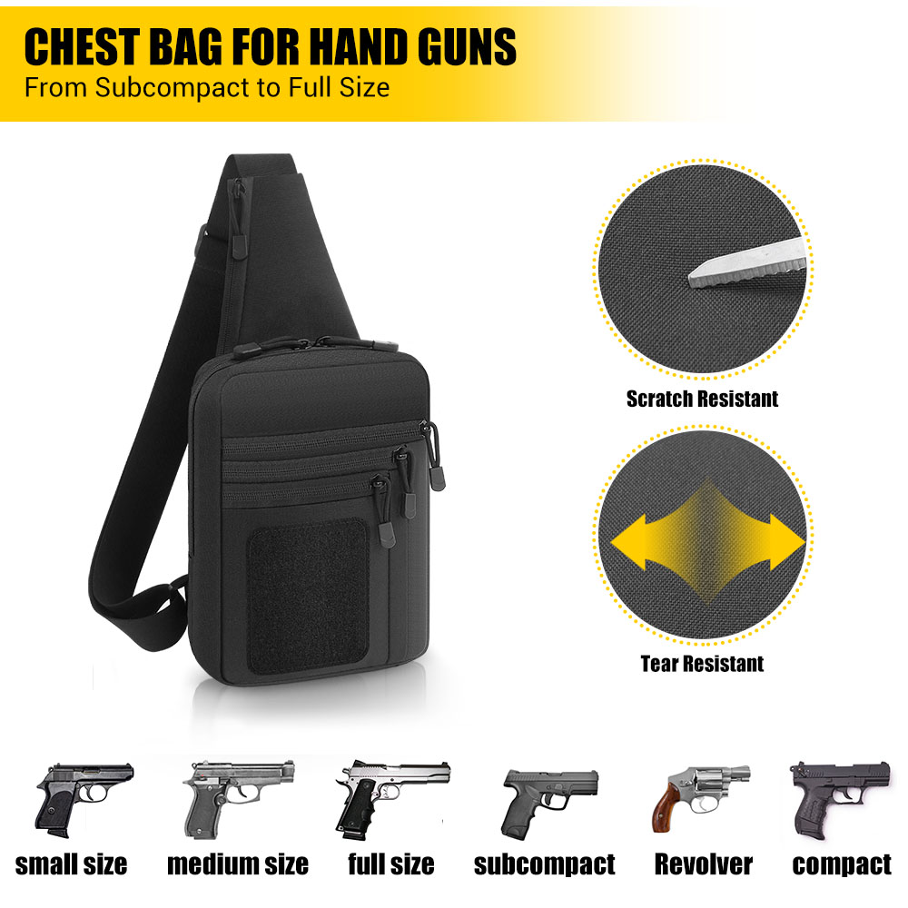 Bolsa tática para pistola, col - Edc Concealed Carry Sling Bag avaliação e preço