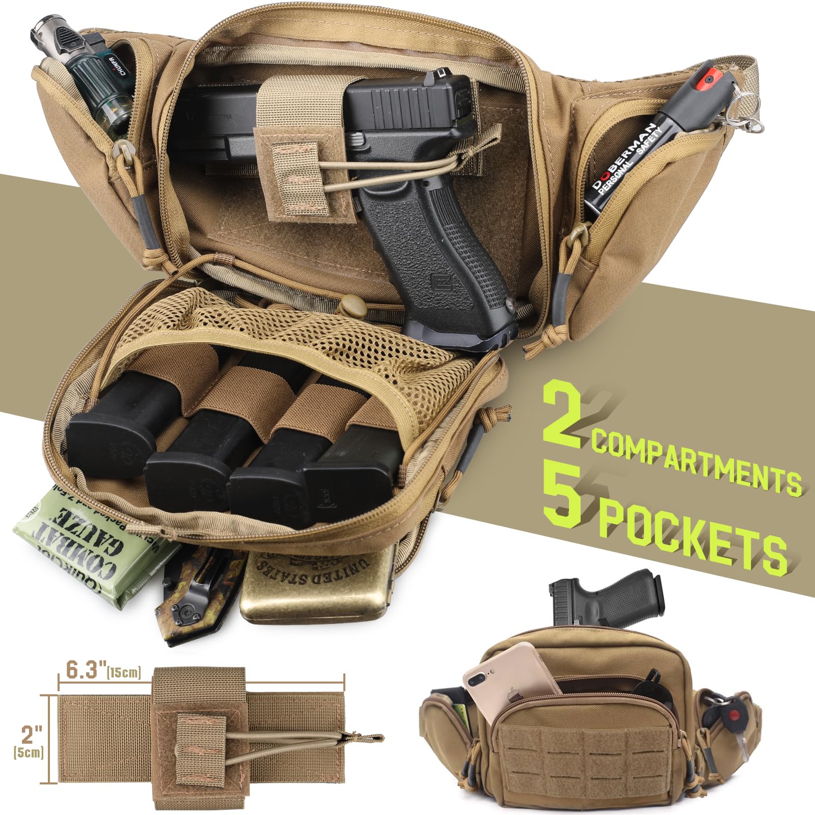 Bolsa Tática de Cintura para T - Edc Concealed Carry Holster avaliação e preço