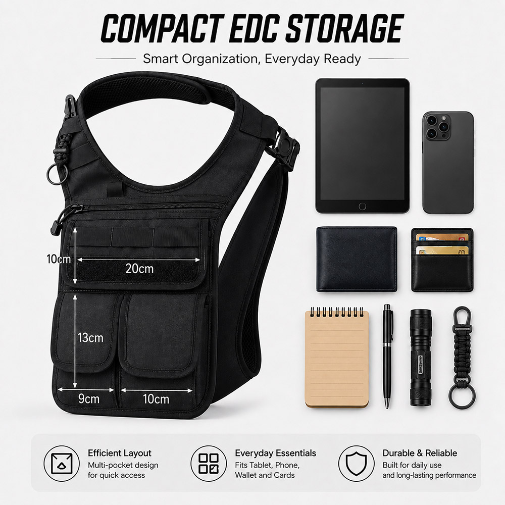 Bolsa Tática Oculta para Ferra - Edc Concealed Carry Sling Bag avaliação e preço