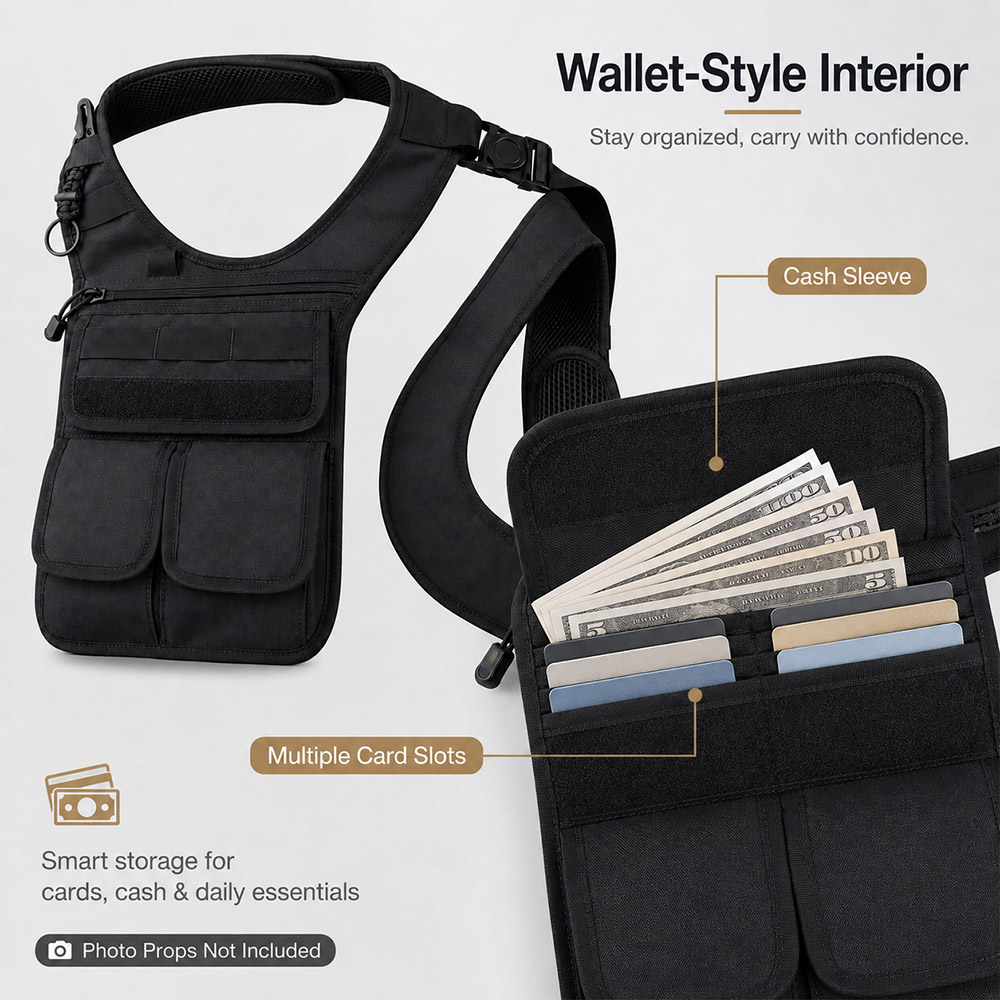 Bolsa Tática Oculta para Ferra - Edc Concealed Carry Sling Bag avaliação e preço