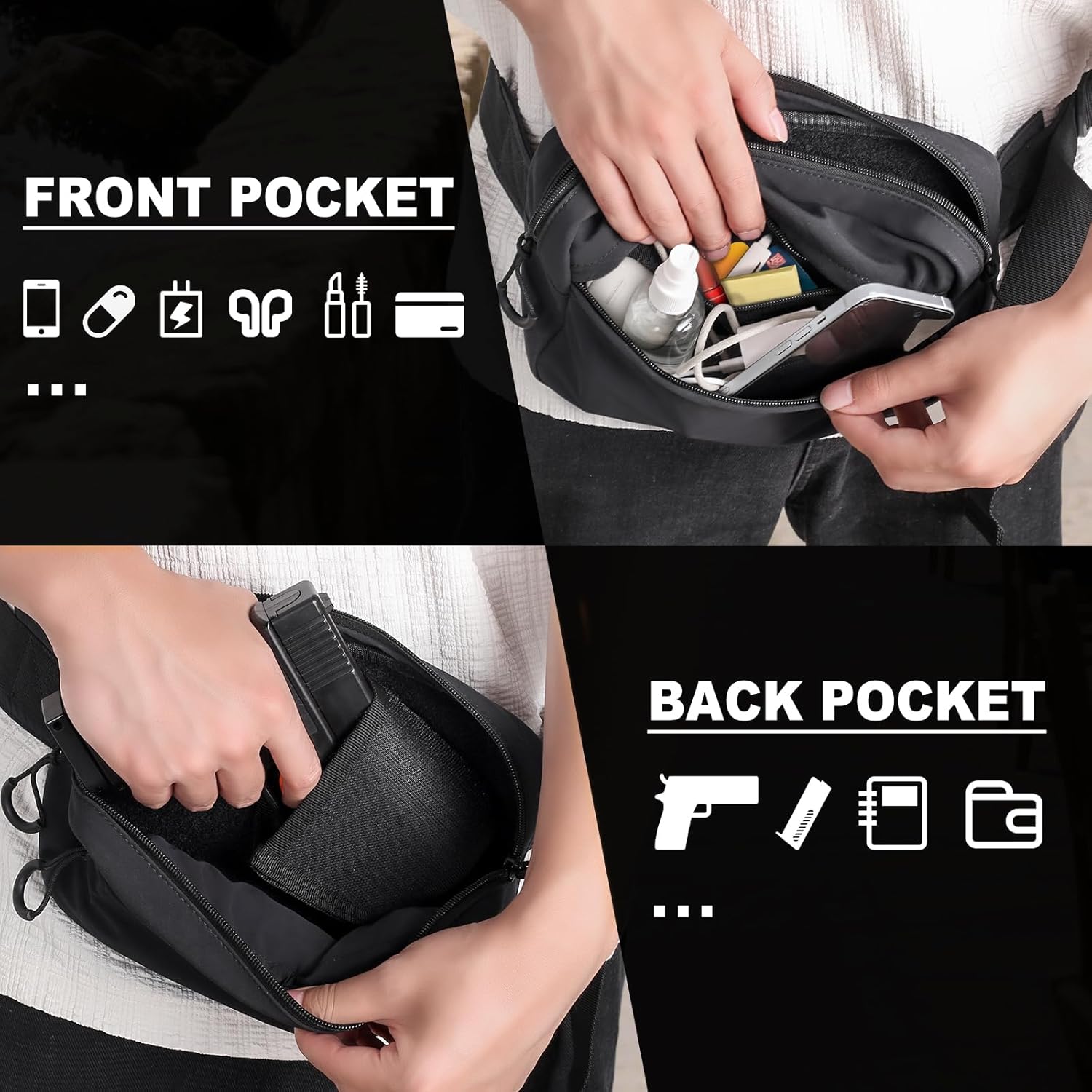 Pochete tática com coldre, bol - Edc Concealed Carry Holster avaliação e preço